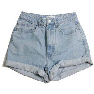 Zara High Waisted Denim Mom Shorts